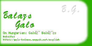 balazs galo business card